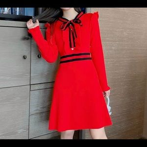 🌺 NEW Holiday Casual Red A-Line Dress